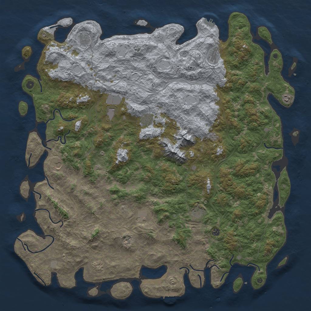 Rust Map: Procedural Map, Size: 6000, Seed: 99623066, 18 Monuments