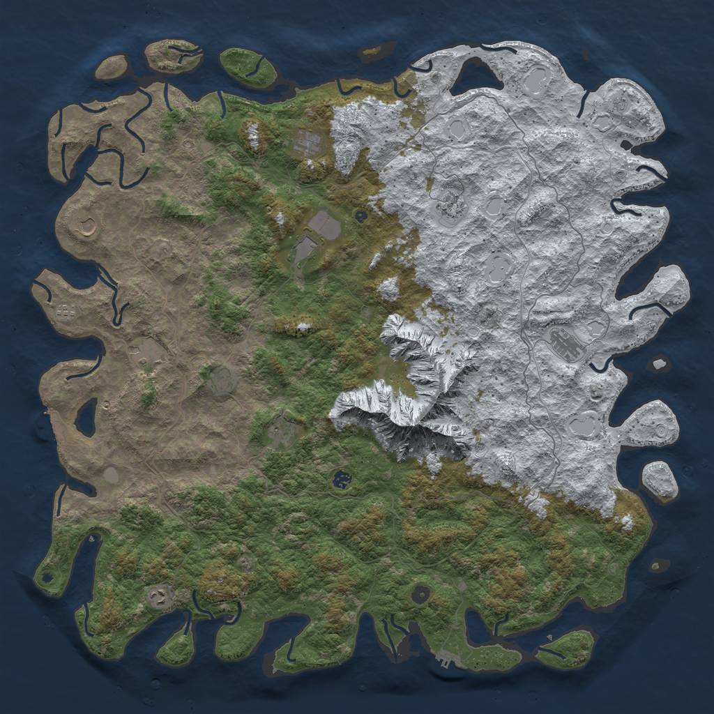 Rust Map: Procedural Map, Size: 6000, Seed: 92796284, 20 Monuments