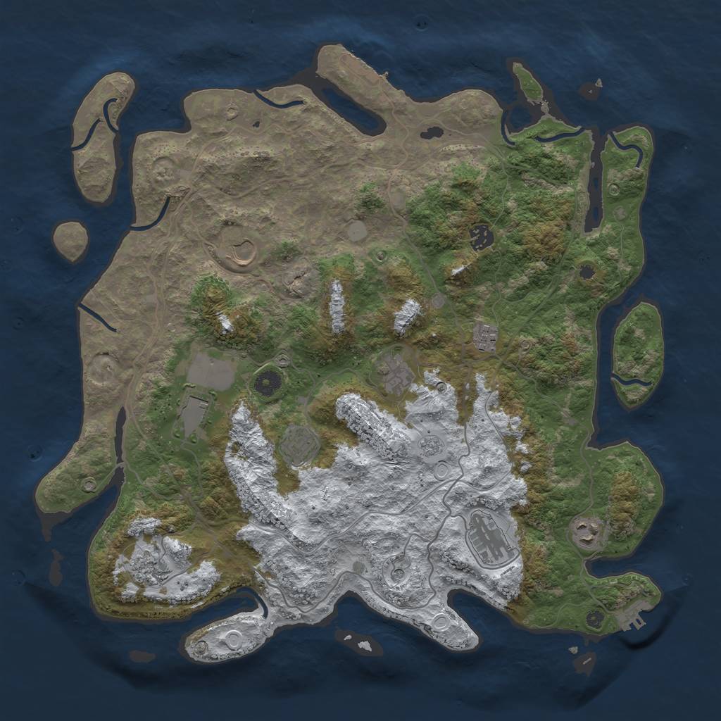 Rust Map: Procedural Map, Size: 4250, Seed: 4980115, 18 Monuments