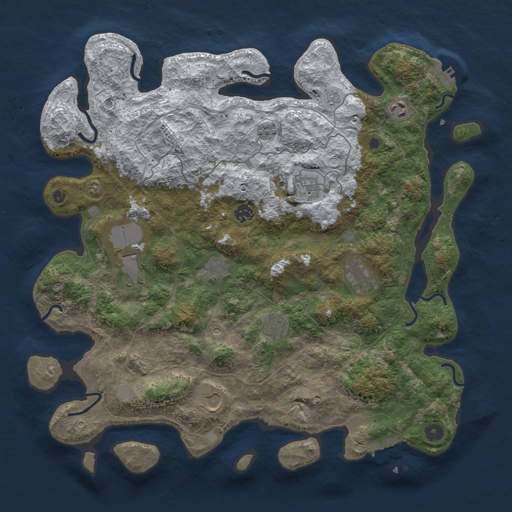 Rust Map: Procedural Map, Size: 4250, Seed: 2603776, 18 Monuments