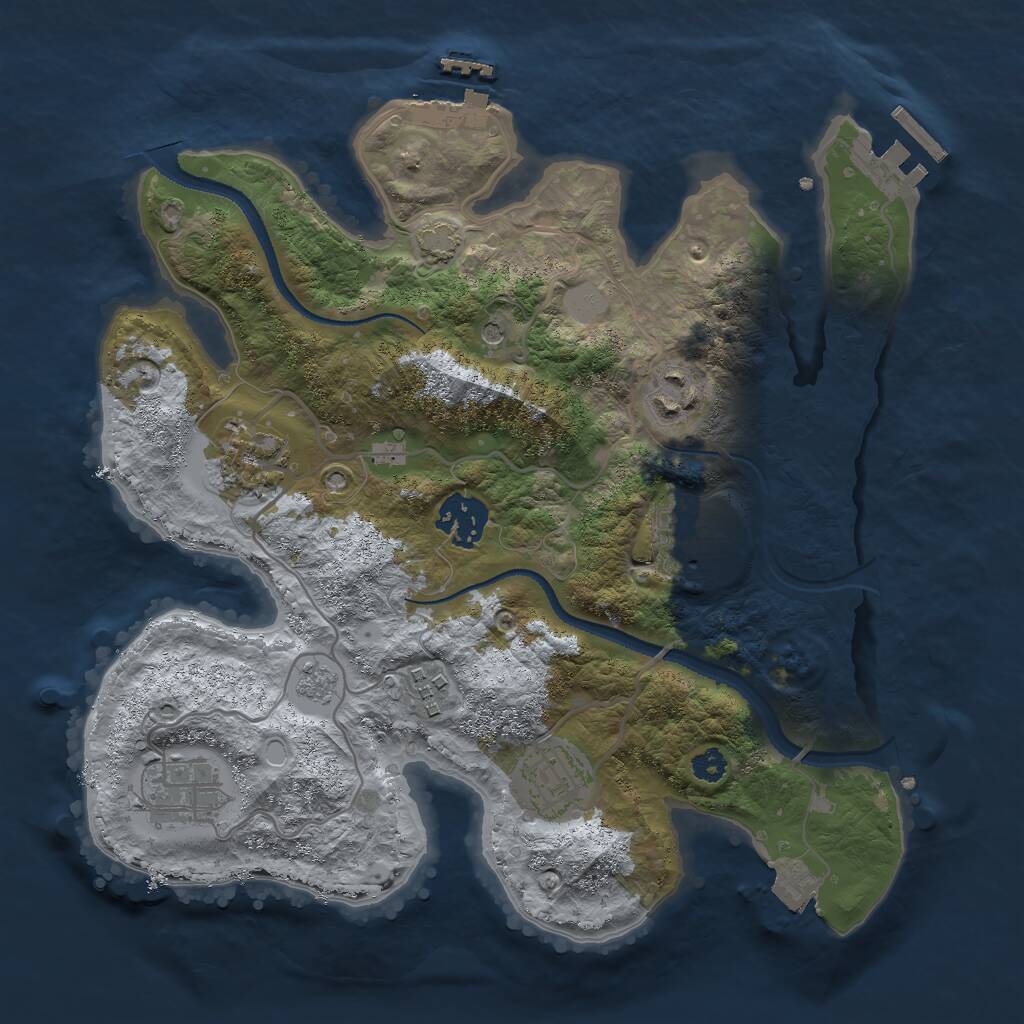 Rust Map: Procedural Map, Size: 3000, Seed: 655215252, 13 Monuments