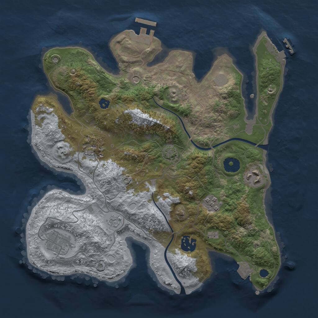 Rust Map: Procedural Map, Size: 3000, Seed: 655215252, 11 Monuments