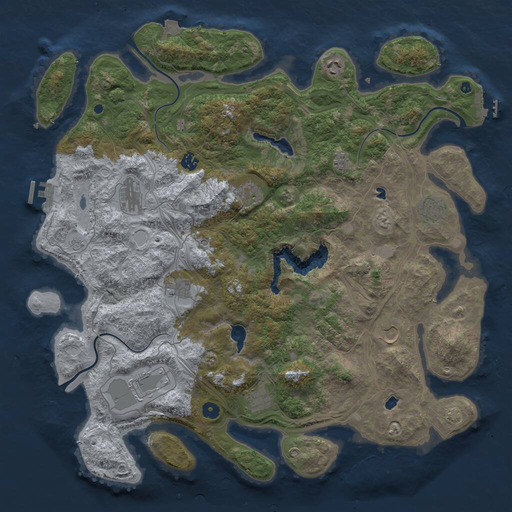 Rust Map: Procedural Map, Size: 4500, Seed: 1873151, 16 Monuments