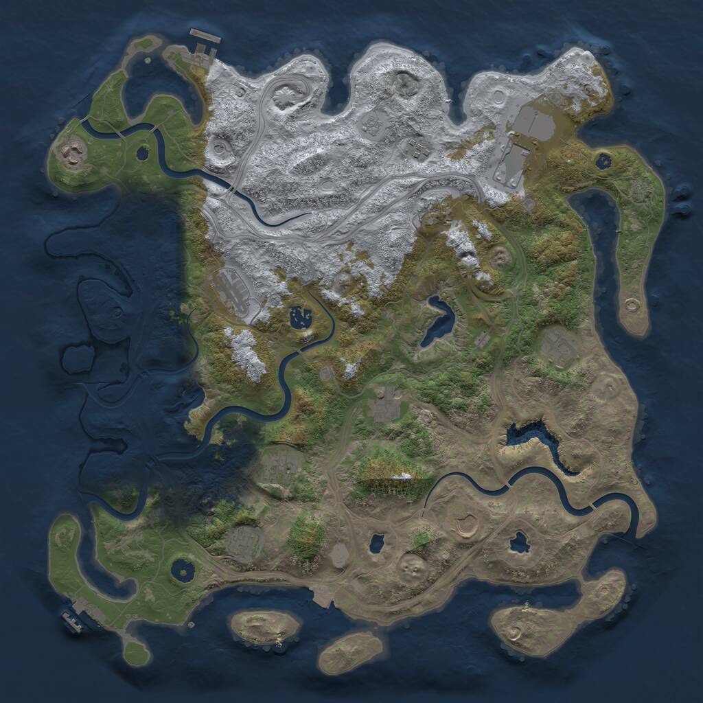 Rust Map: Procedural Map, Size: 4500, Seed: 321758, 17 Monuments