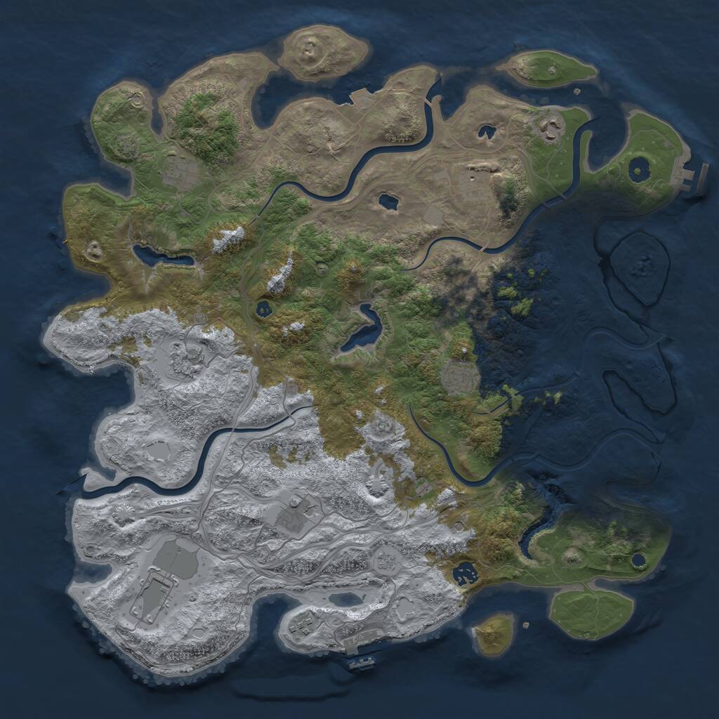 Rust Map: Procedural Map, Size: 4500, Seed: 6086883, 15 Monuments
