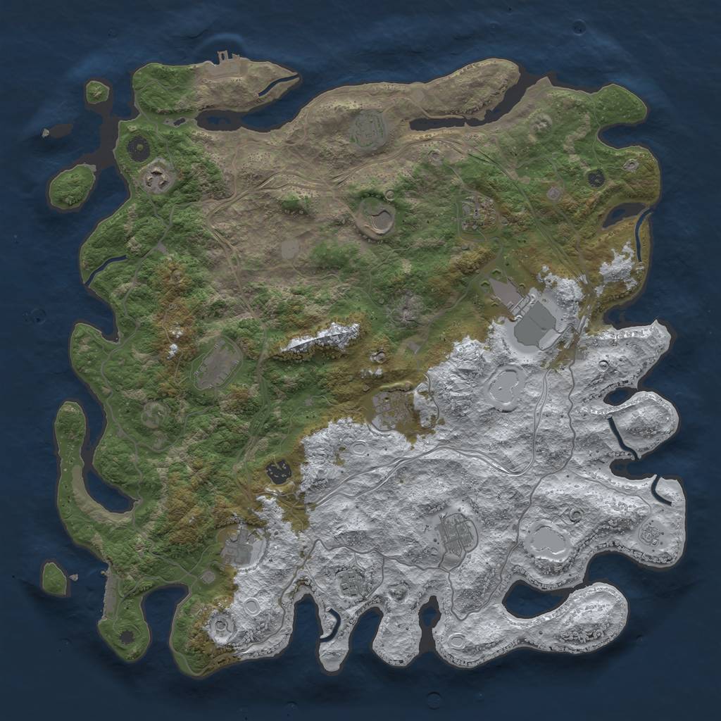 Rust Map: Procedural Map, Size: 4500, Seed: 4195137, 20 Monuments