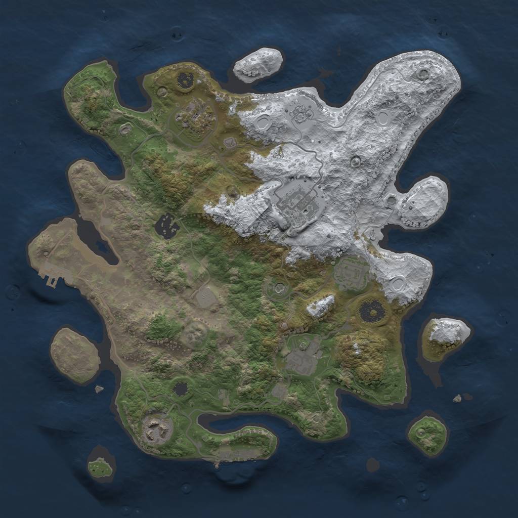 Rust Map: Procedural Map, Size: 3250, Seed: 2002541, 15 Monuments