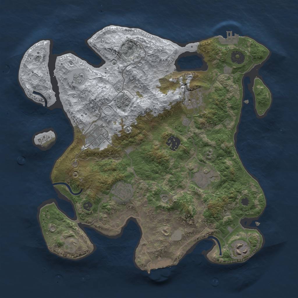 Rust Map: Procedural Map, Size: 3250, Seed: 1185815, 16 Monuments