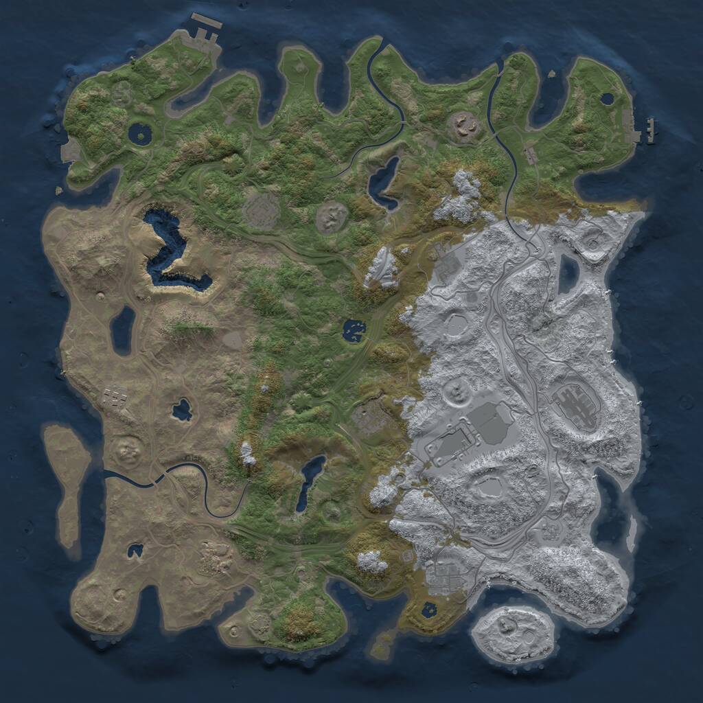 Rust Map: Procedural Map, Size: 4500, Seed: 5080699, 16 Monuments