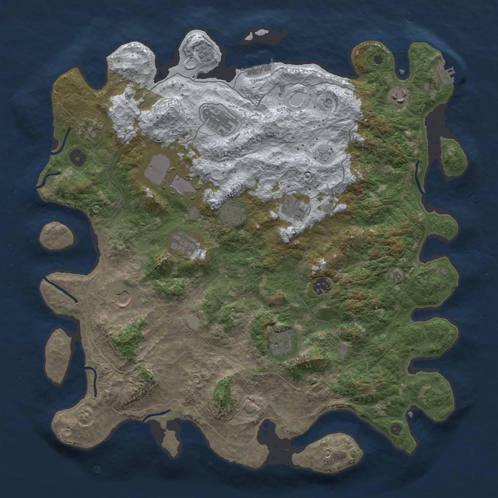 Rust Map: Procedural Map, Size: 4500, Seed: 4756246, 20 Monuments