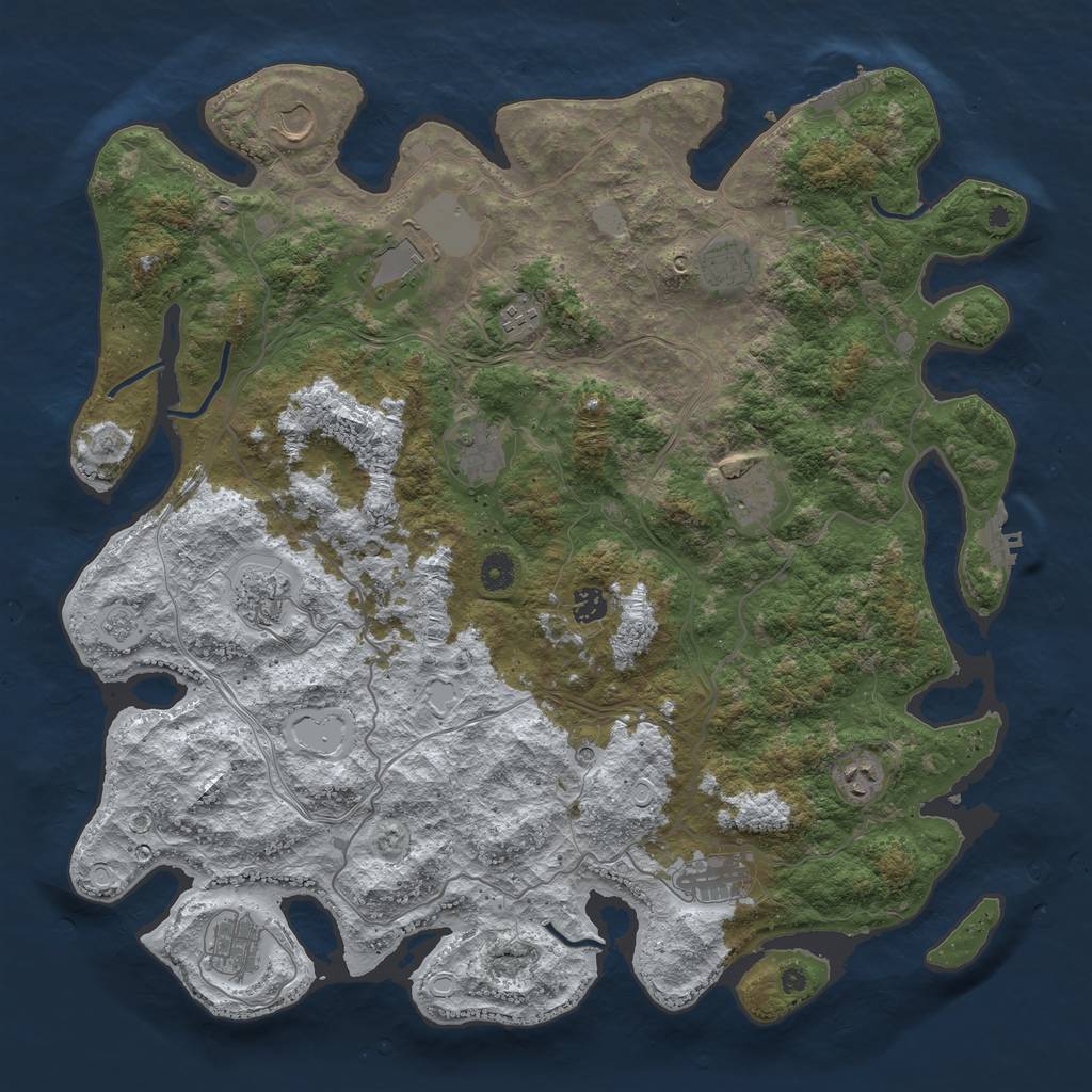 Rust Map: Procedural Map, Size: 4500, Seed: 6206318, 20 Monuments