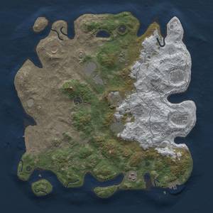 Thumbnail Rust Map: Procedural Map, Size: 4000, Seed: 5969007, 20 Monuments