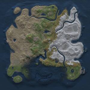 Thumbnail Rust Map: Procedural Map, Size: 4000, Seed: 5969007, 14 Monuments