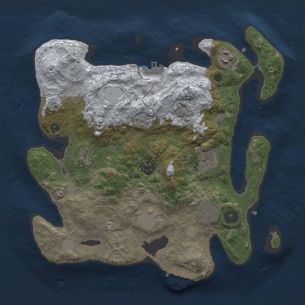 Rust Map: Procedural Map, Size: 3200, Seed: 5432, 15 Monuments