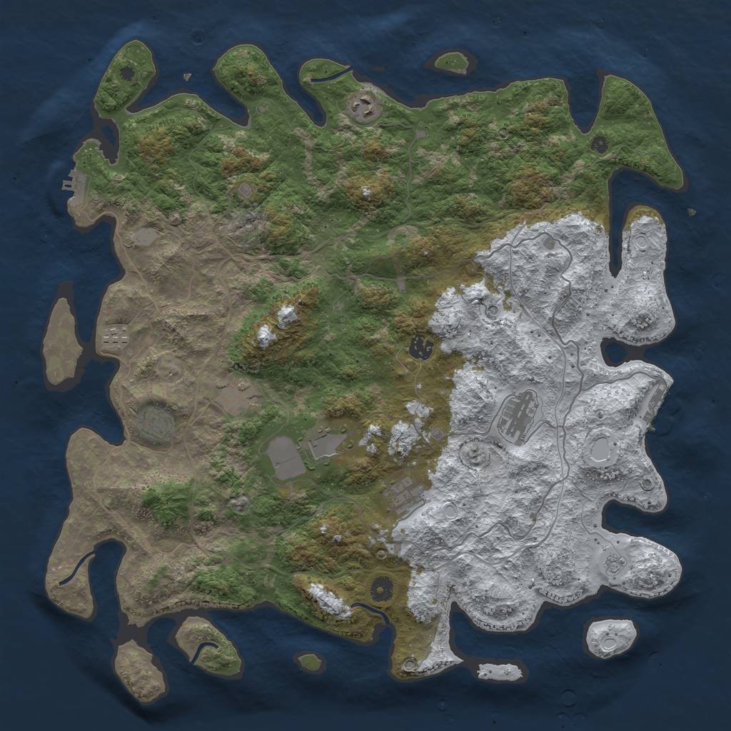 Rust Map: Procedural Map, Size: 4500, Seed: 5117912, 17 Monuments