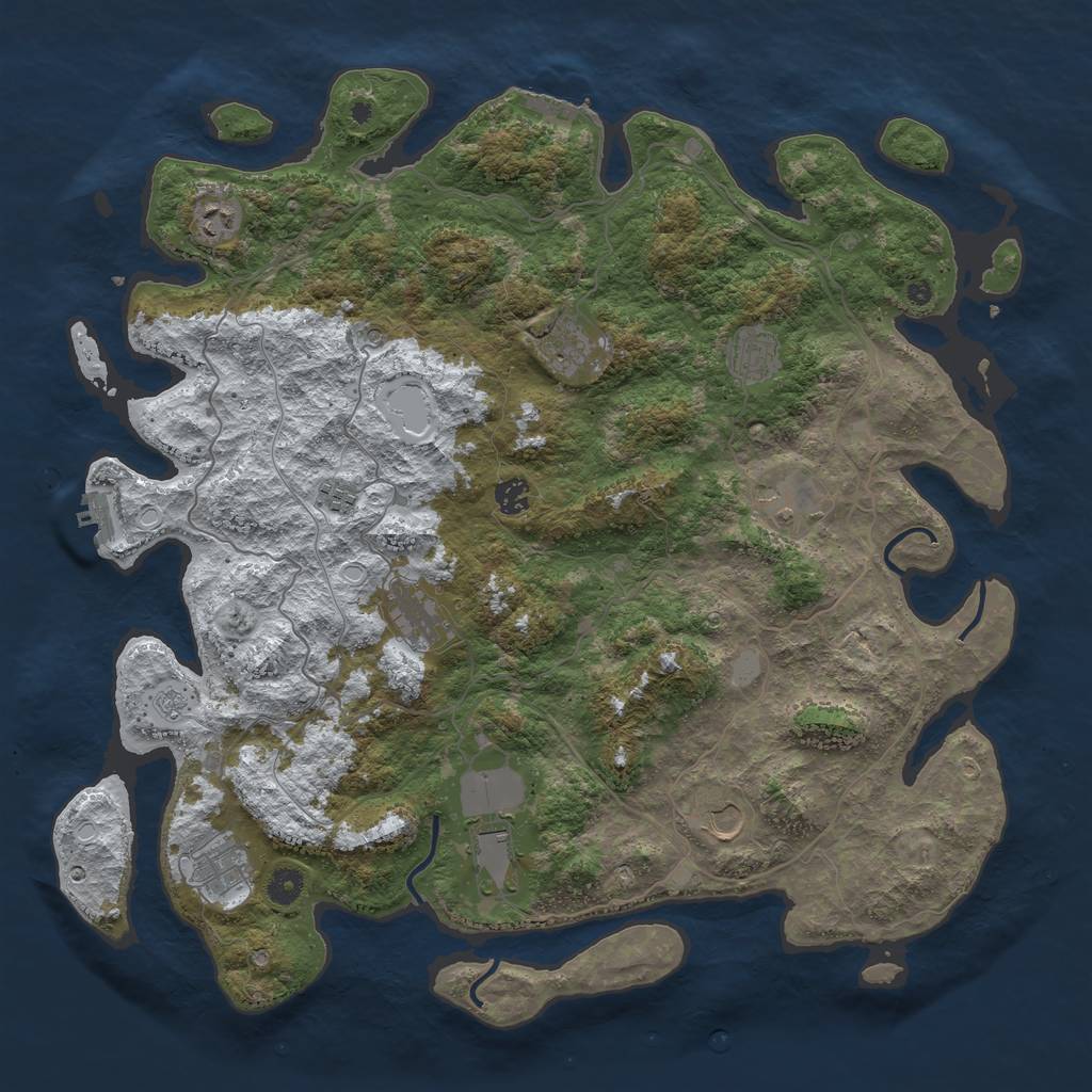Rust Map: Procedural Map, Size: 4500, Seed: 5016046, 19 Monuments