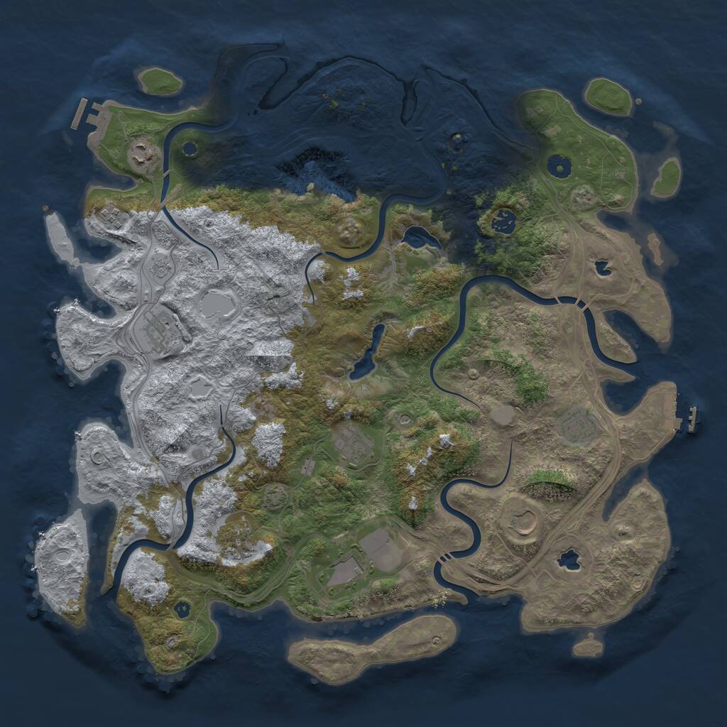 Rust Map: Procedural Map, Size: 4500, Seed: 5016046, 15 Monuments