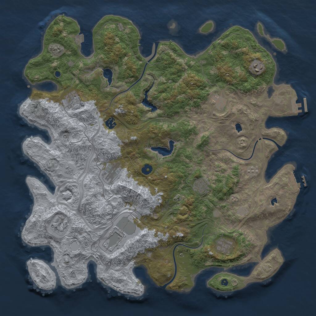 Rust Map: Procedural Map, Size: 4500, Seed: 1859968, 16 Monuments