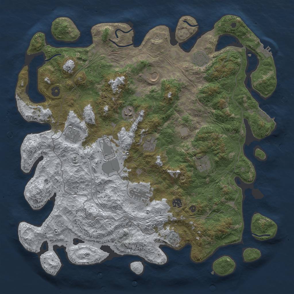 Rust Map: Procedural Map, Size: 4500, Seed: 2144651, 19 Monuments