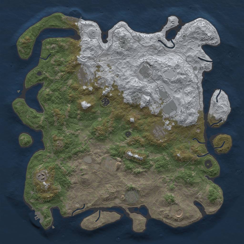 Rust Map: Procedural Map, Size: 4500, Seed: 4513016, 19 Monuments