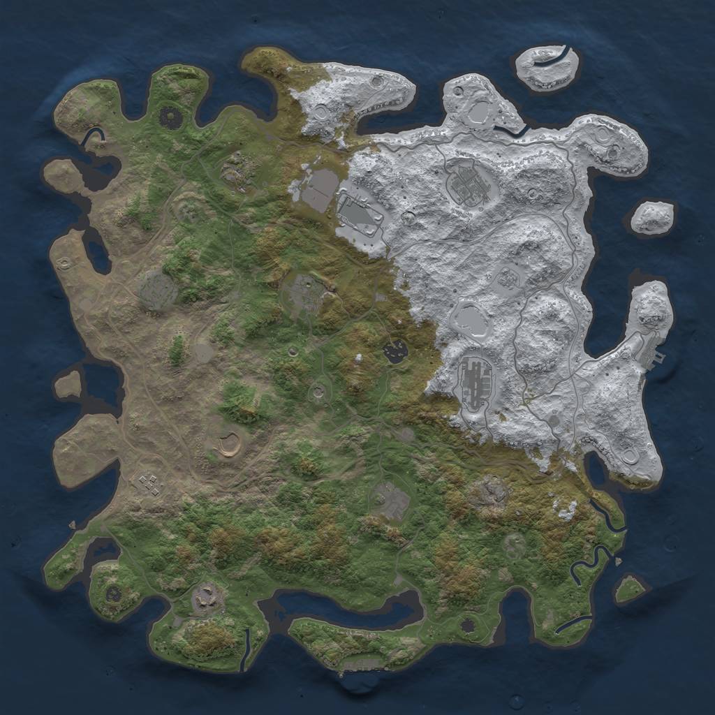 Rust Map: Procedural Map, Size: 4500, Seed: 5034267, 20 Monuments