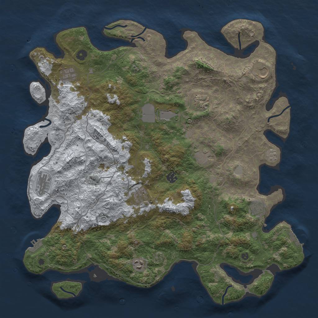 Rust Map: Procedural Map, Size: 4500, Seed: 363995, 20 Monuments