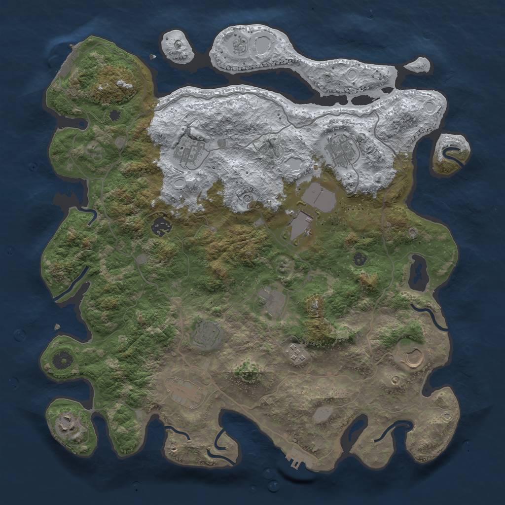 Rust Map: Procedural Map, Size: 4000, Seed: 1776890501, 19 Monuments