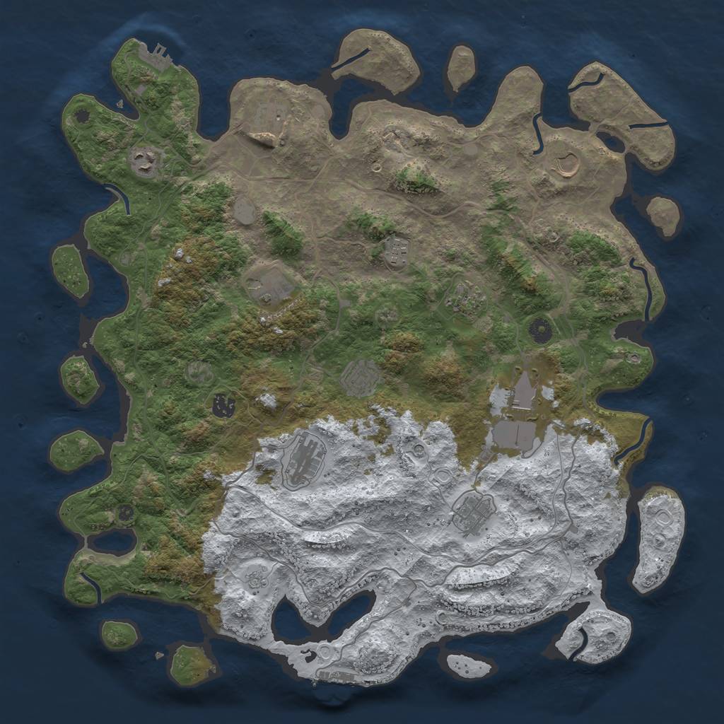 Rust Map: Procedural Map, Size: 4500, Seed: 3127831, 20 Monuments