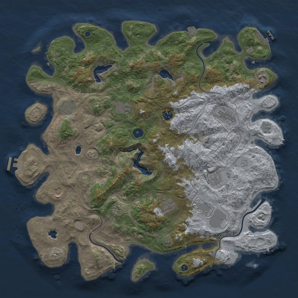 Rust Map: Procedural Map, Size: 4500, Seed: 2200288, 17 Monuments