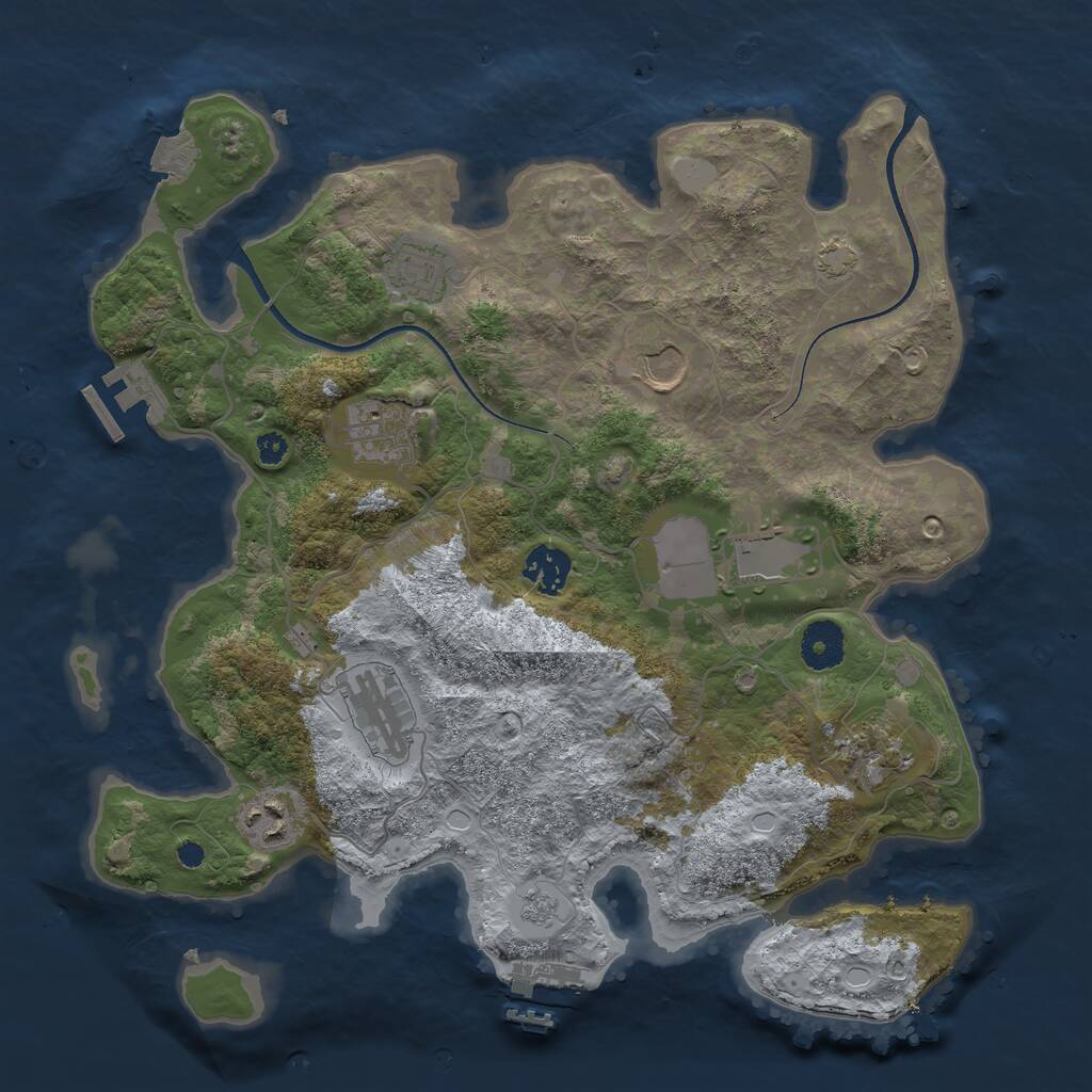 Rust Map: Procedural Map, Size: 3500, Seed: 6206679, 13 Monuments