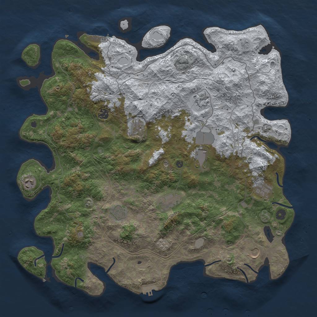Rust Map: Procedural Map, Size: 4500, Seed: 4564807, 19 Monuments