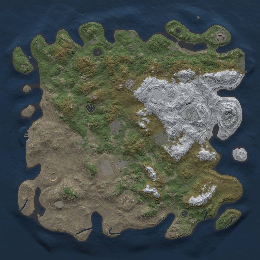 Rust Map: Procedural Map, Size: 4500, Seed: 954204, 18 Monuments