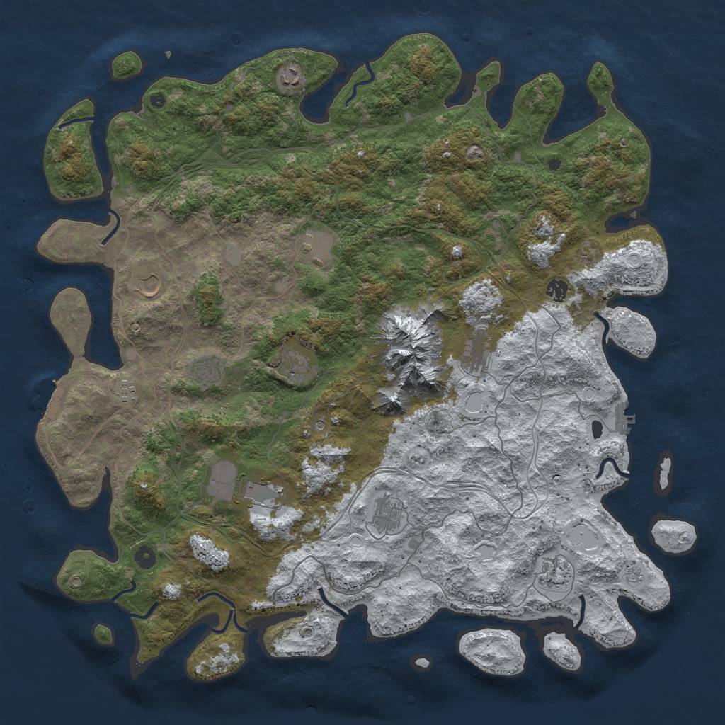 Rust Map: Procedural Map, Size: 5000, Seed: 50600, 20 Monuments