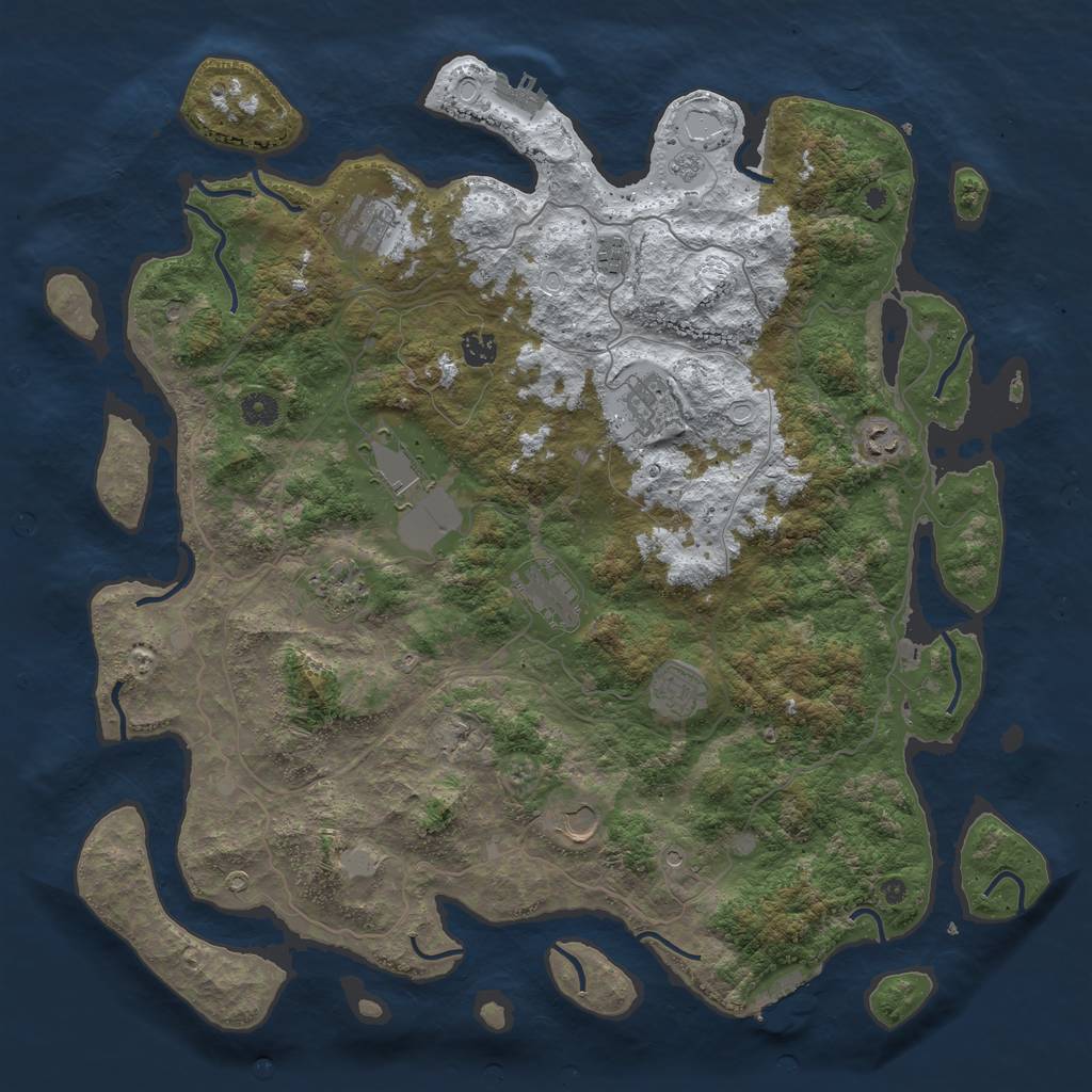 Rust Map: Procedural Map, Size: 4500, Seed: 1871000, 19 Monuments