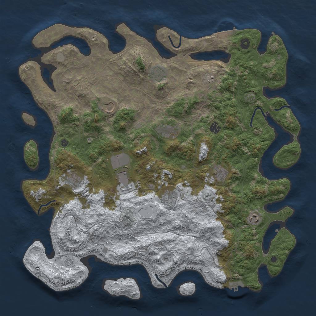 Rust Map: Procedural Map, Size: 4500, Seed: 5960706, 19 Monuments