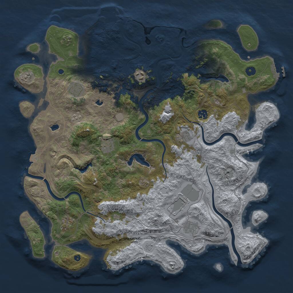 Rust Map: Procedural Map, Size: 4500, Seed: 5102912, 15 Monuments