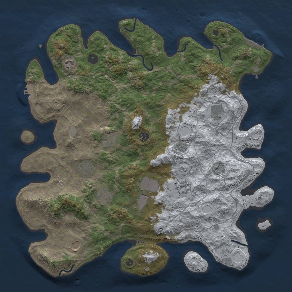 Rust Map: Procedural Map, Size: 4250, Seed: 202654, 19 Monuments