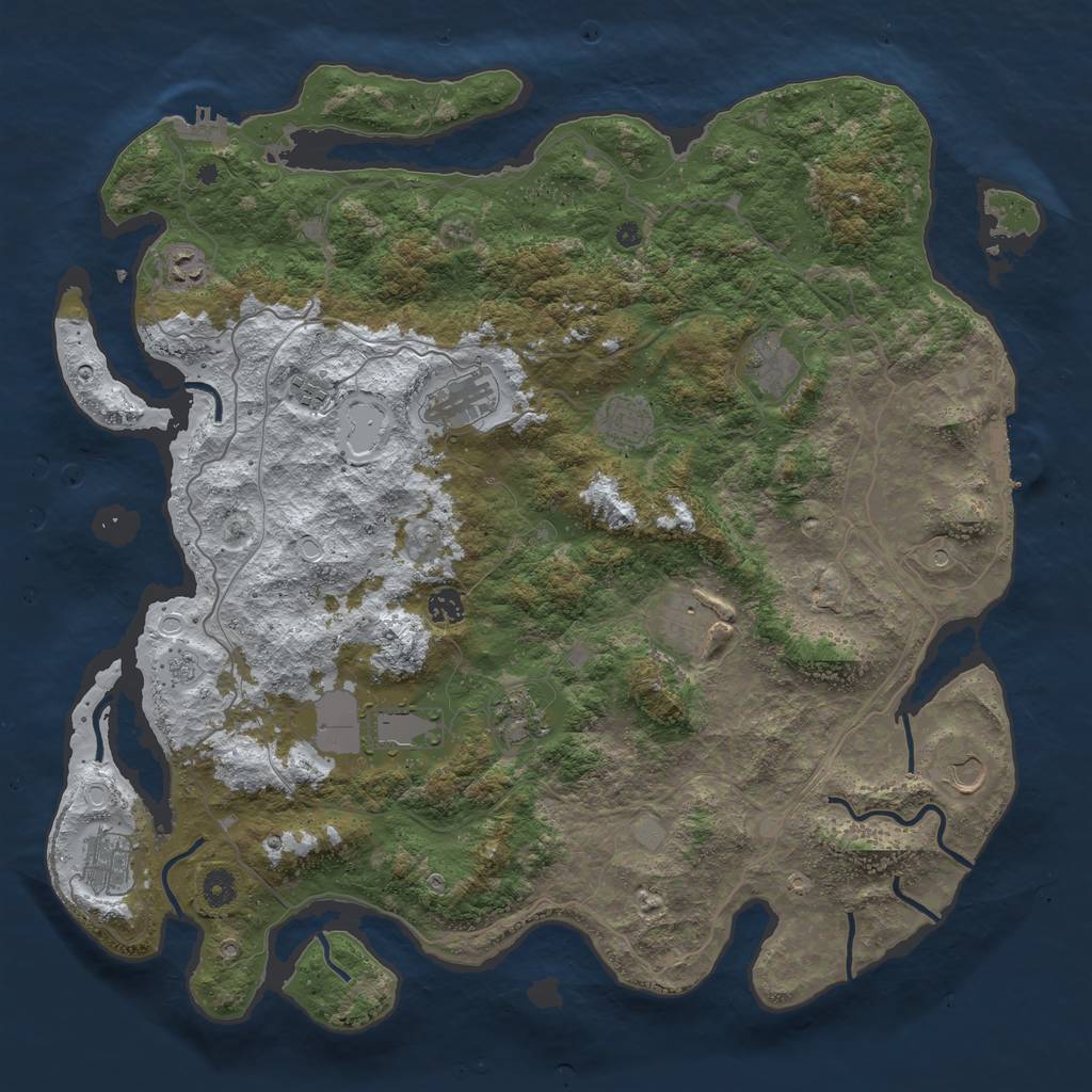 Rust Map: Procedural Map, Size: 4500, Seed: 4595578, 20 Monuments