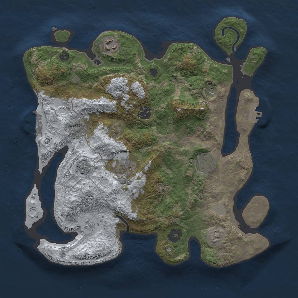 Rust Map: Procedural Map, Size: 3250, Seed: 6028257, 14 Monuments