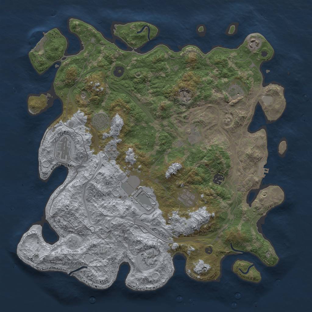 Rust Map: Procedural Map, Size: 4250, Seed: 2323075, 17 Monuments