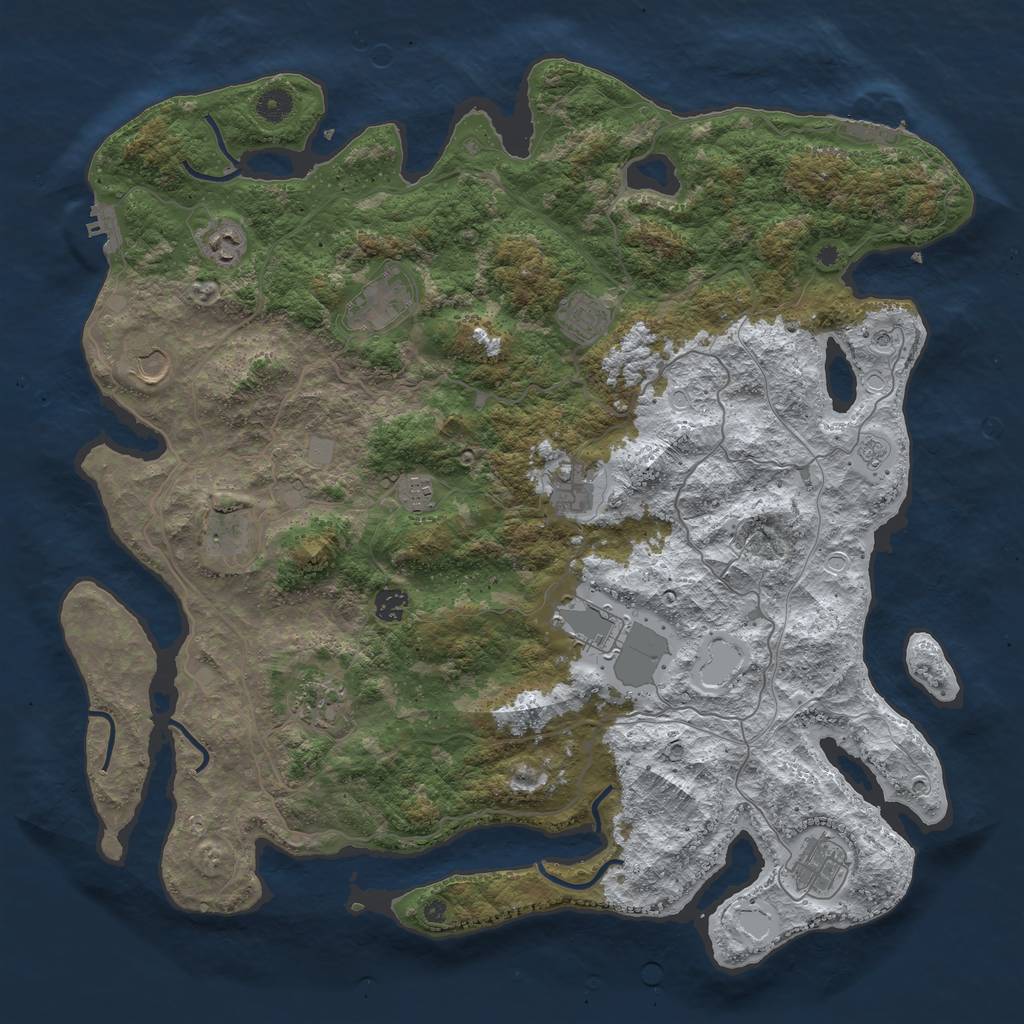 Rust Map: Procedural Map, Size: 4500, Seed: 6052403, 20 Monuments