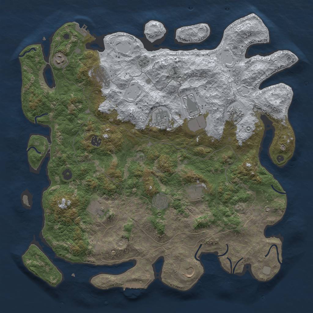 Rust Map: Procedural Map, Size: 4500, Seed: 2740779, 20 Monuments