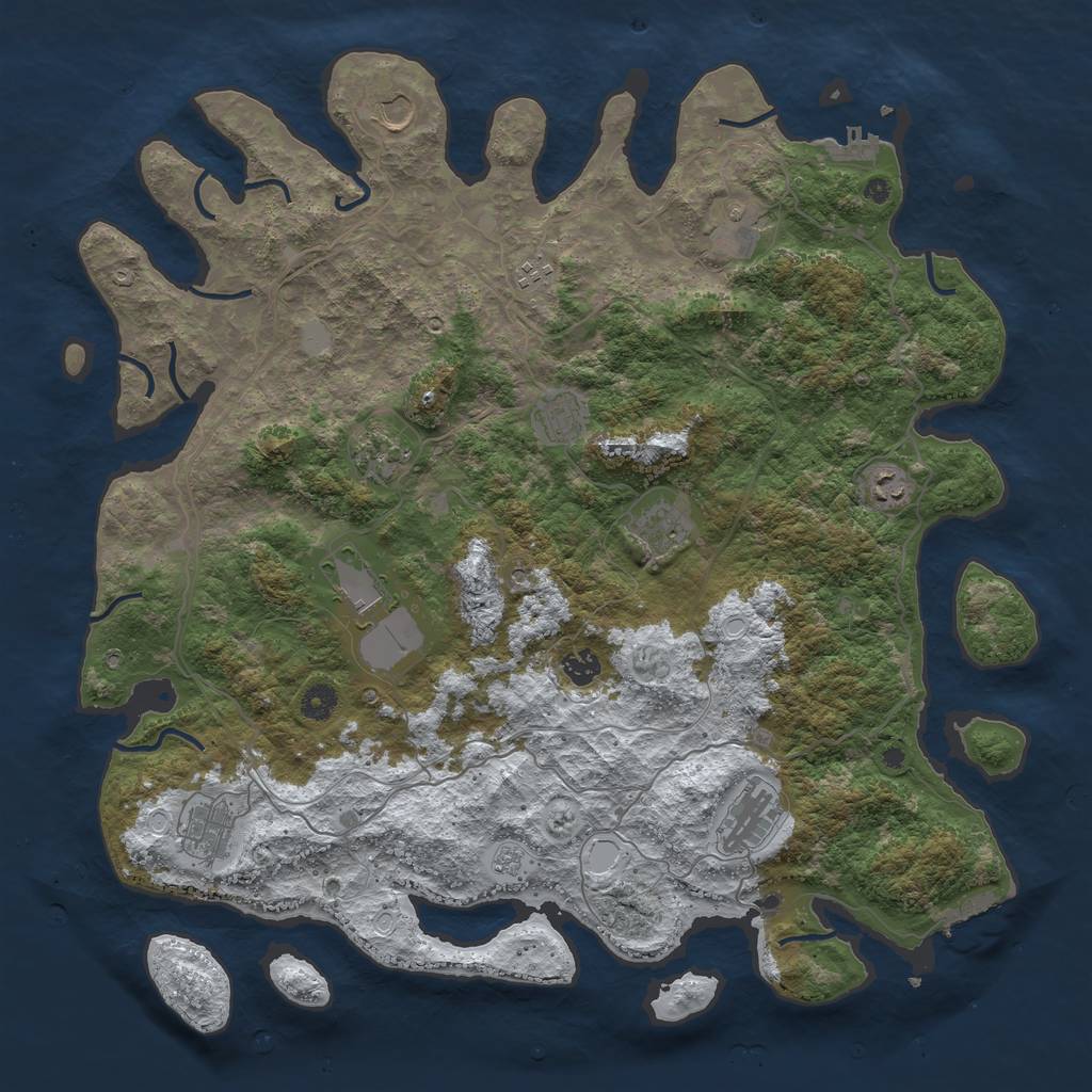 Rust Map: Procedural Map, Size: 4500, Seed: 564984, 20 Monuments