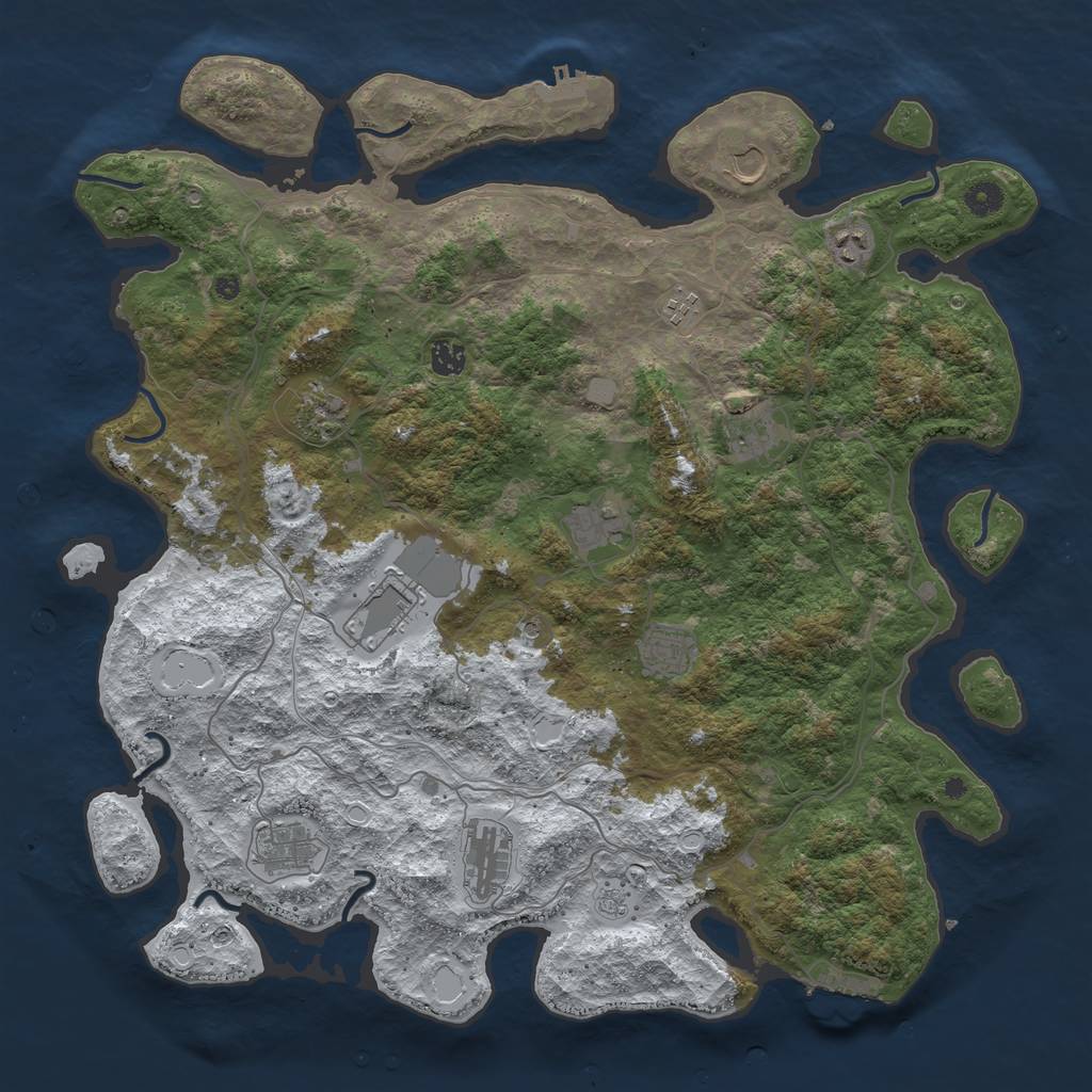 Rust Map: Procedural Map, Size: 4500, Seed: 5965514, 20 Monuments