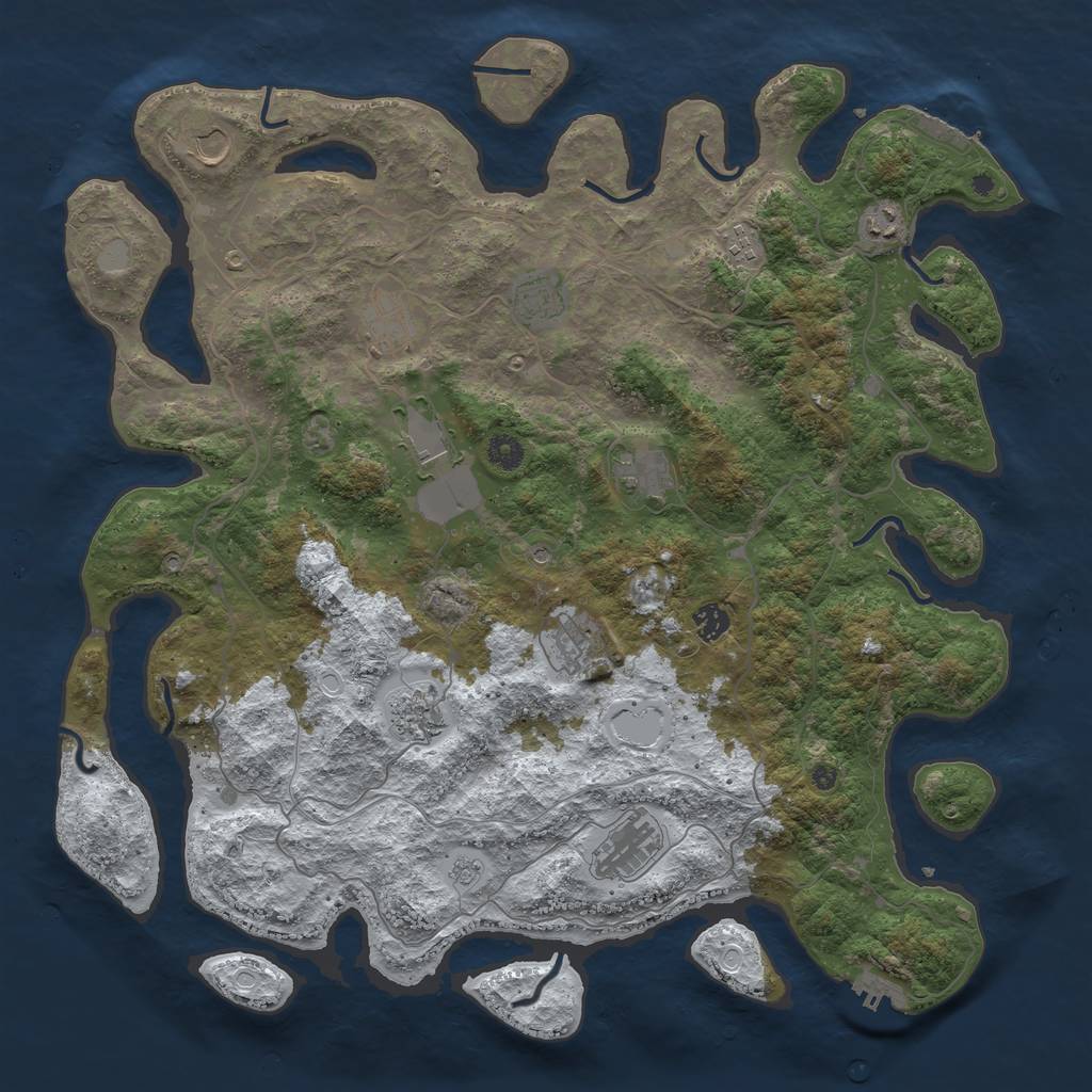 Rust Map: Procedural Map, Size: 4500, Seed: 3022655, 20 Monuments