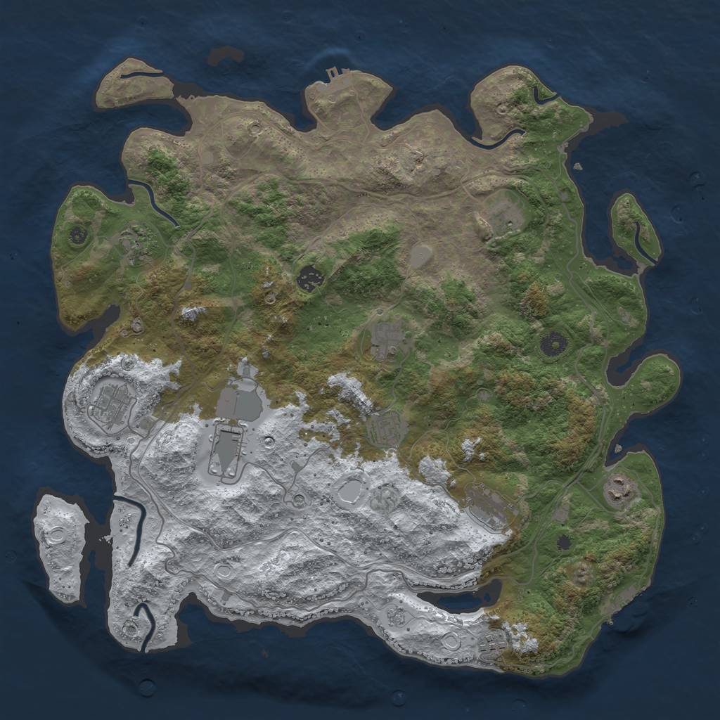 Rust Map: Procedural Map, Size: 4250, Seed: 3727627, 19 Monuments
