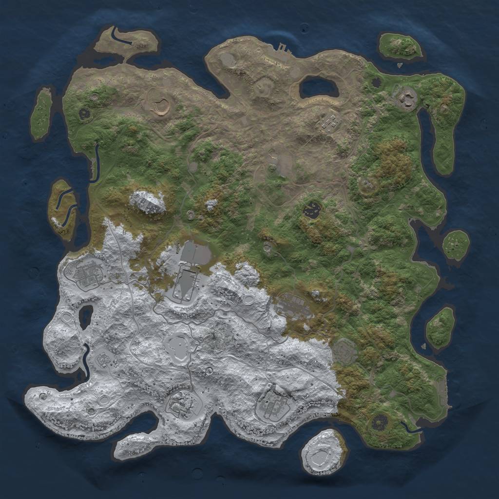 Rust Map: Procedural Map, Size: 4500, Seed: 6049997, 20 Monuments