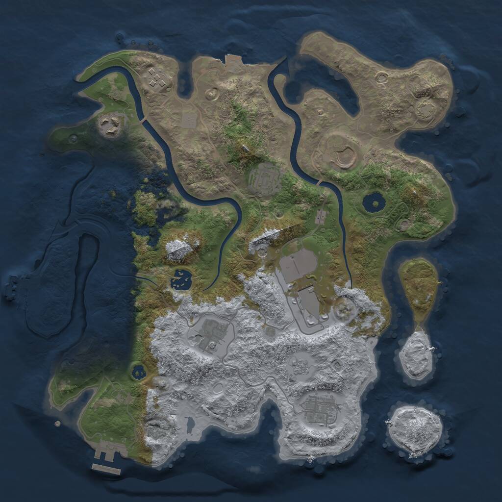 Rust Map: Procedural Map, Size: 3500, Seed: 112120646, 14 Monuments