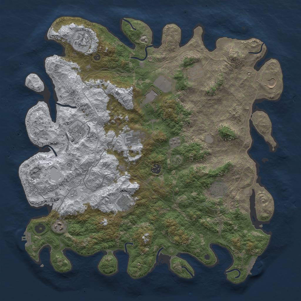 Rust Map: Procedural Map, Size: 4500, Seed: 6221808, 20 Monuments