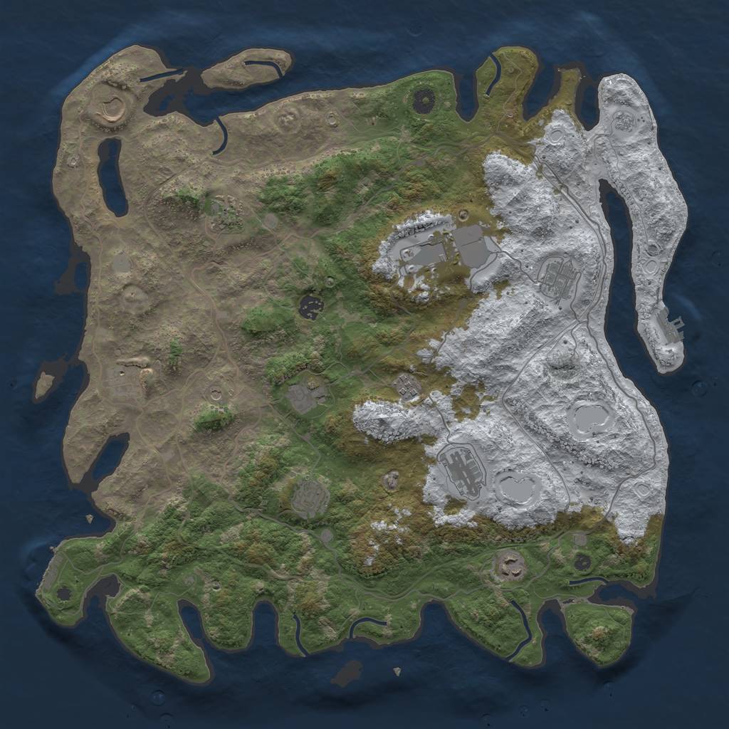 Rust Map: Procedural Map, Size: 4500, Seed: 6185370, 20 Monuments